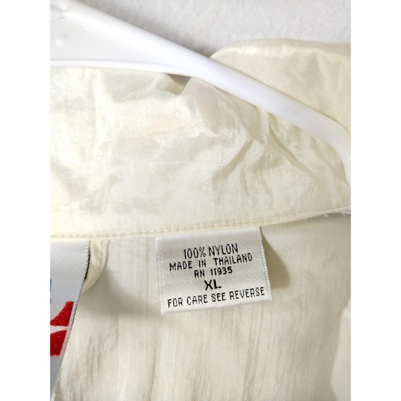 Vintage USA Olympics Jacket Mens XL White Nylon Windbreaker Track‎ Warmup 90s - Picture 4 of 10